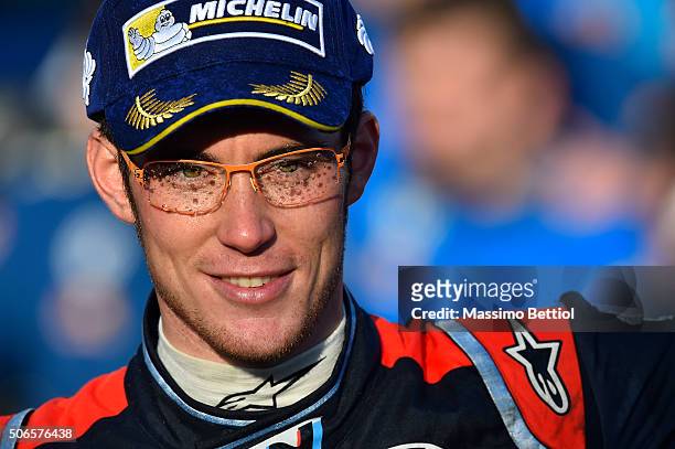 Thierry Neuville's of Belgium portrait taken in the final podium during Day Four of the WRC Monte Carlo on January 24, 2016 in Gap, France.
