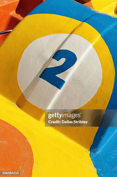 colourful detail of peddle-boat no. 2 in praiano, - pedal boat photos et images de collection