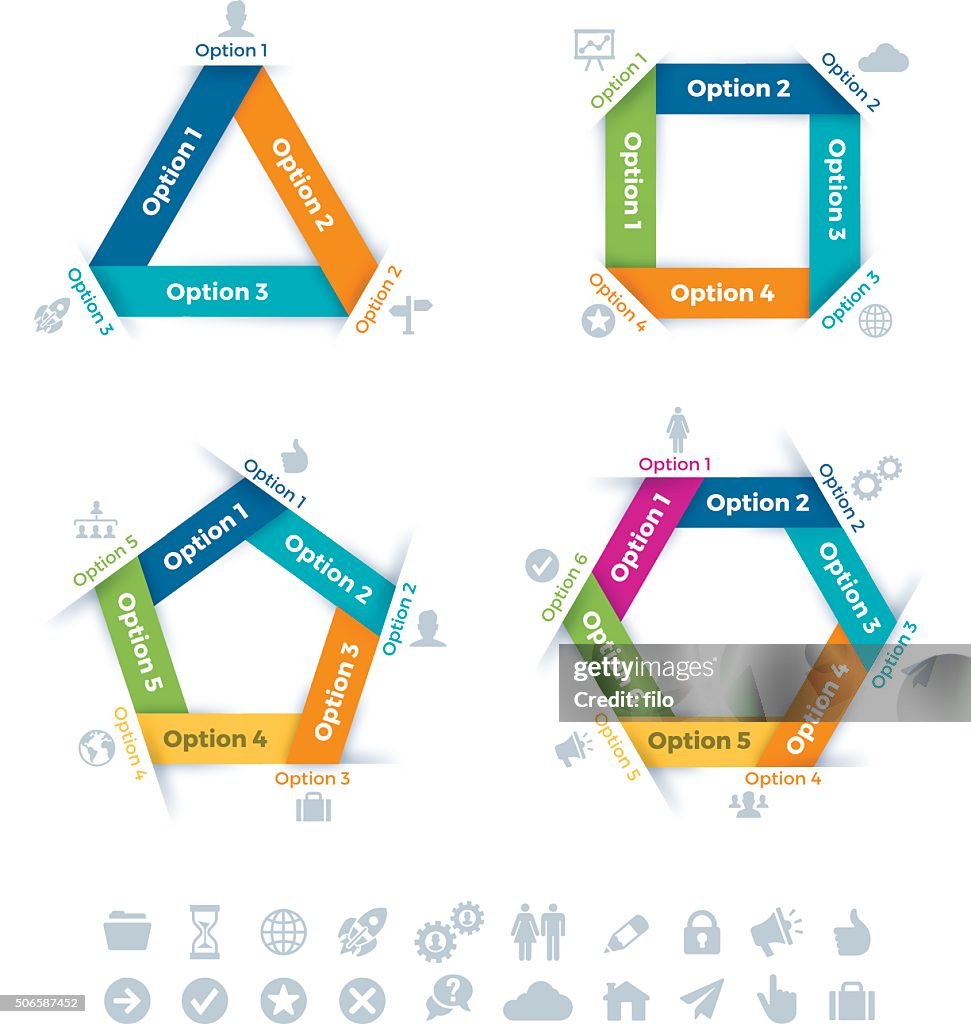 Flat Design Connection Infographic Symbols