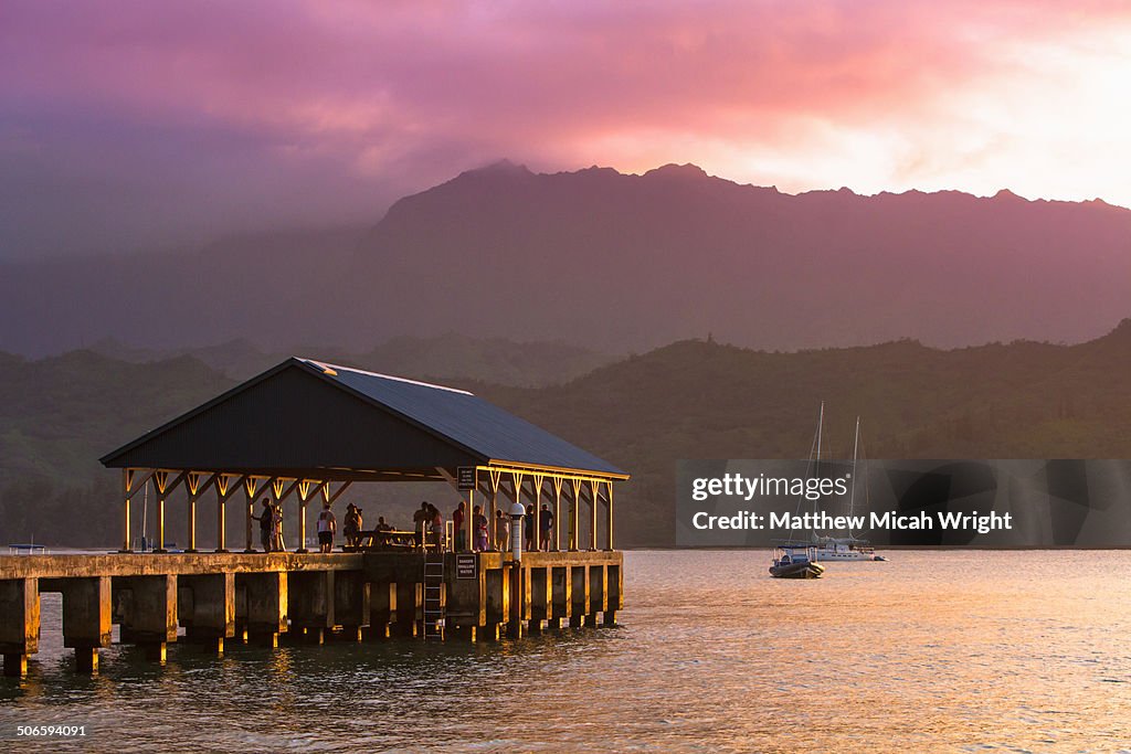 Late afternoon light on the Hanalei Bay pier