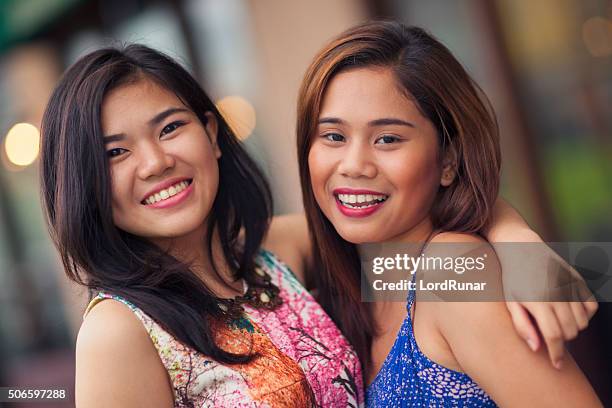 two friends portrait - philippines friends stock pictures, royalty-free photos & images