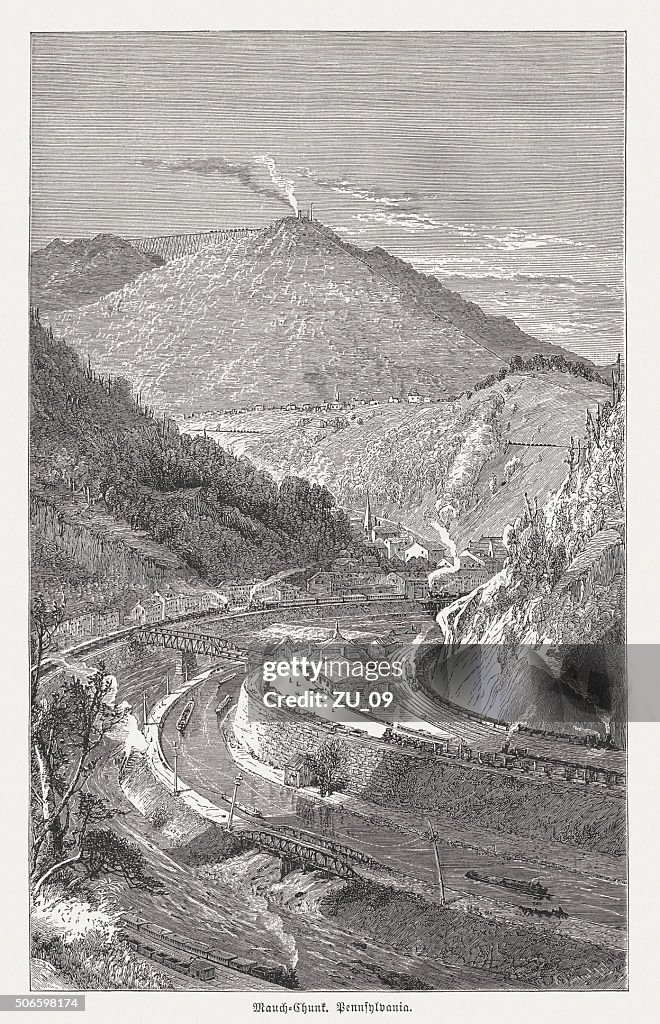 Mauch Chunk (Jim Thorpe) in 19th century, published in 1882