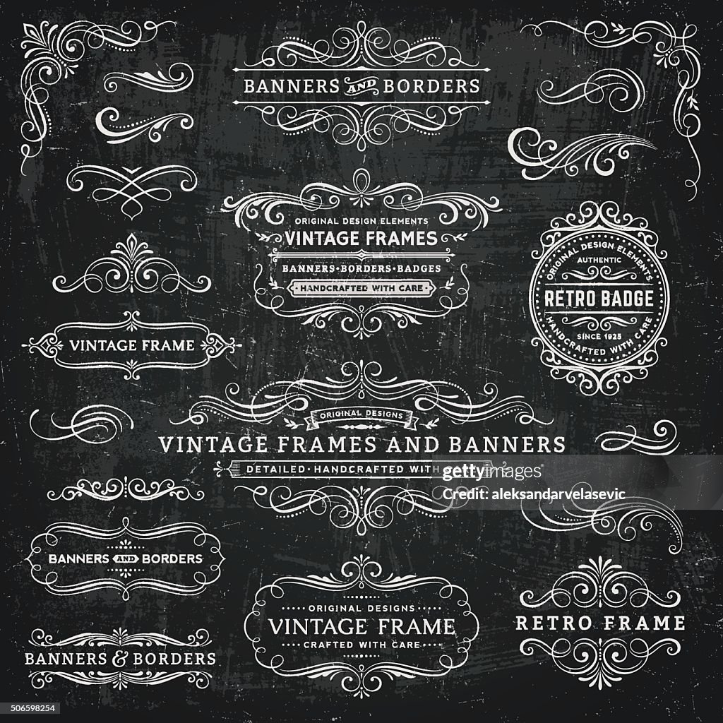 Chalkboard Vintage Frames, Banners y distintivos