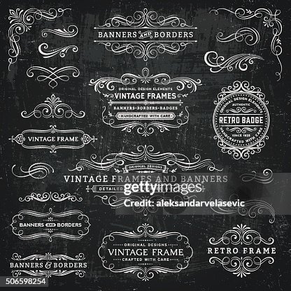 Chalkboard Vintage Frames, Banners and Badges Chalkboard Vintage Frames, Banners and Badges