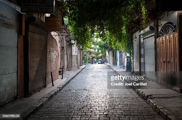 street in old city (damascus, syria) - old damascus stock pictures, royalty-free photos & images