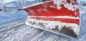 Closeup of snow plough paddle