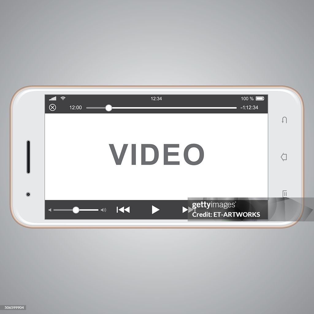 Vektor Mobiltelefon Vorlage für video-cover