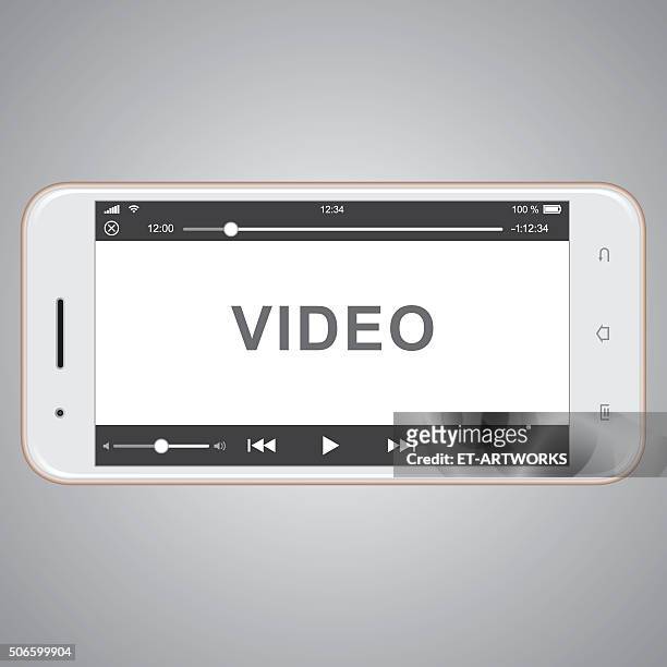 vector mobile phone template for video cover - clip stock illustrations