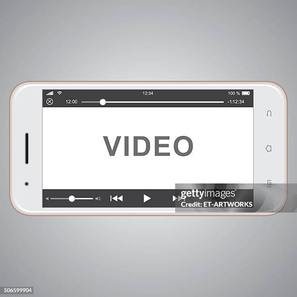 vector mobile phone template for video cover - video still 幅插畫檔、美工圖案、卡通及圖標