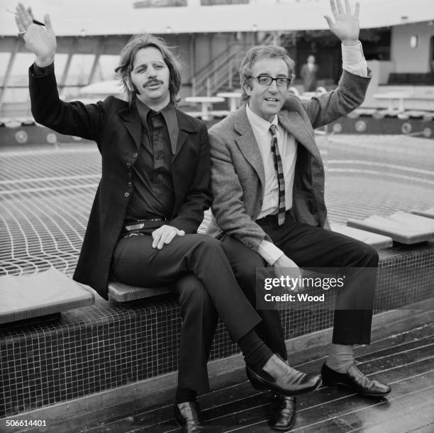 English musician, singer, and songwriter, Ringo Starr and English film actor, and comedian, Peter Sellers on board the Cruise Ship 'Queen Elizabeth...