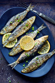 Grilled Portuguese Sardines with Salt, Herbs and Lemon