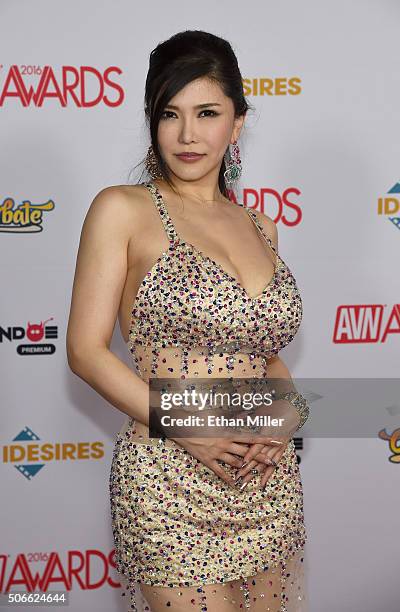 Adult film actress Anri Okita attends the 2016 Adult Video News Awards at the Hard Rock Hotel & Casino on January 23, 2016 in Las Vegas, Nevada.