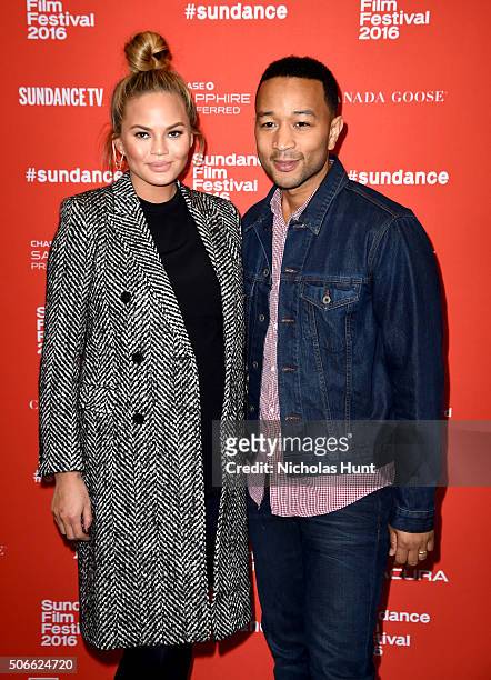 Model Chrissy Teigen and musician John Legend attend the "Southside With You" Premiere during the 2016 Sundance Film Festival at Eccles Center...