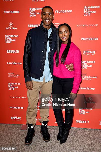 Actors Parker Sawyers and Tika Sumpter attend the "Southside With You" Premiere during the 2016 Sundance Film Festival at Eccles Center Theatre on...