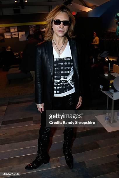 Musician Yoshiki attends the Eddie Bauer Adventure House during the 2016 Sundance Film Festival at Village at The Lift on January 24, 2016 in Park...