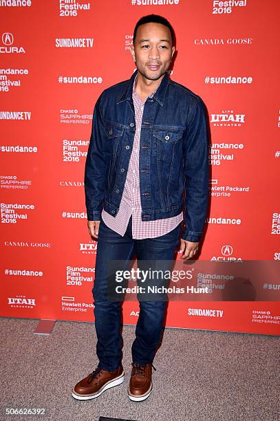 Executive producer and musician John Legend attends "Southside With You" Premiere during the 2016 Sundance Film Festival at Eccles Center Theatre on...