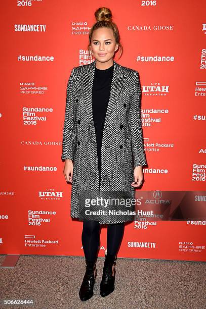 Model Chrissy Teigen attends "Southside With You" Premiere during the 2016 Sundance Film Festival at Eccles Center Theatre on January 24, 2016 in...