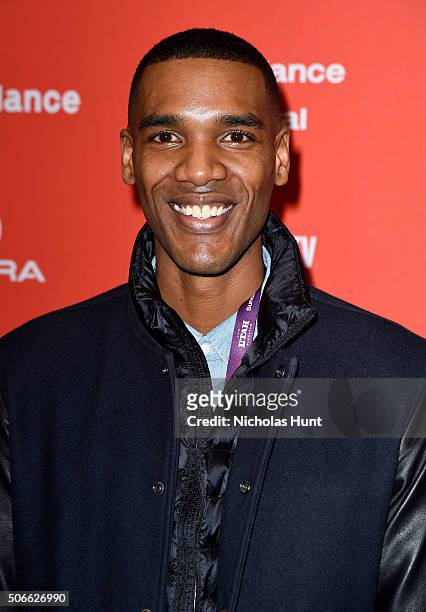 Actor Parker Sawyers attends the "Southside With You" Premiere during the 2016 Sundance Film Festival at Eccles Center Theatre on January 24, 2016 in...