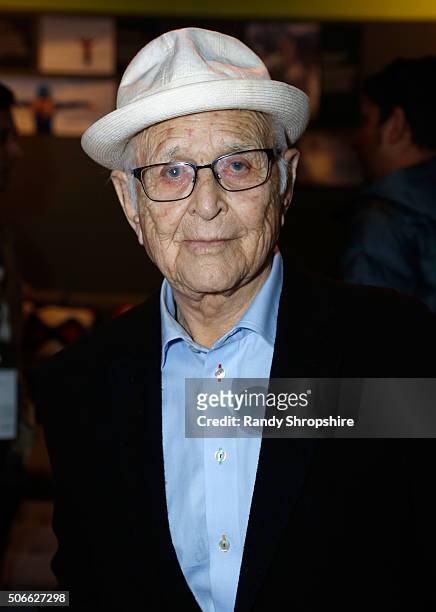 Writer Norman Lear attends the Eddie Bauer Adventure House during the 2016 Sundance Film Festival at Village at The Lift on January 24, 2016 in Park...
