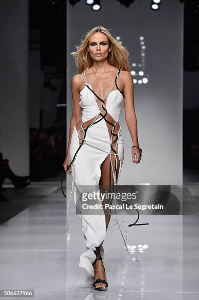 Natasha Poly walks the runway during the Versace Spring Summer 2016 show as part of Paris Fashion Week on January 24, 2016 in Paris, France.