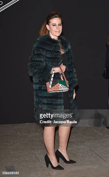 Francesca Versace attends at the Versace fashion show as part of Paris Fashion Week Haute Couture Spring/Summer 2016 on January 24, 2016 in Paris,...