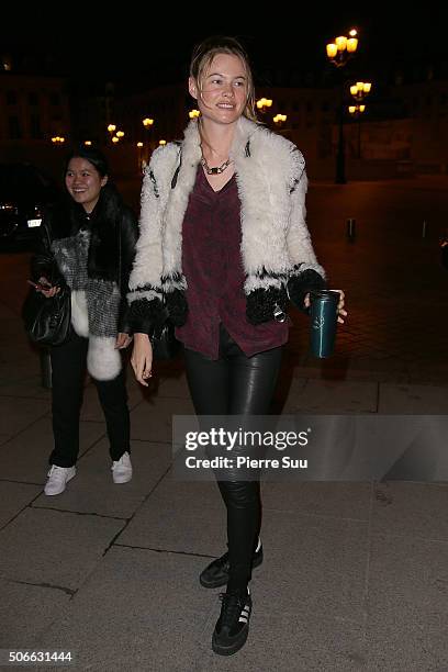 Behati Prinsloo attends the Versace Haute Couture Spring Summer 2016 show as part of Paris Fashion Week on January 24, 2016 in Paris, France.