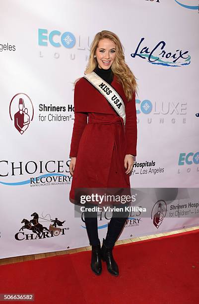 Miss USA 2015 Olivia Jordan attends the EcoLuxe Lounge at Sundance16 on January 24, 2016 in Park City, Utah.