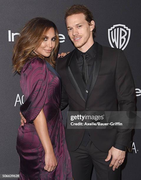 Actors Naya Rivera and husband Ryan Dorsey arrive at the 2016 InStyle And Warner Bros. 73rd Annual Golden Globe Awards Post-Party at The Beverly...