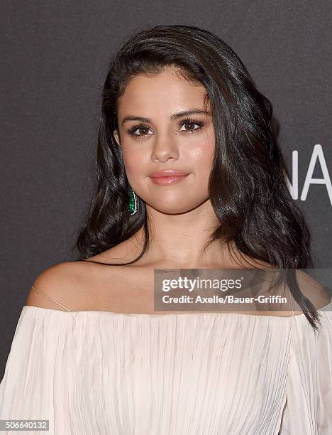 Actress/singer Selena Gomez arrives at the 2016 InStyle And Warner Bros. 73rd Annual Golden Globe Awards Post-Party at The Beverly Hilton Hotel on...