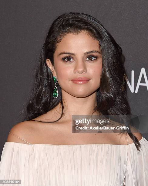 Actress/singer Selena Gomez arrives at the 2016 InStyle And Warner Bros. 73rd Annual Golden Globe Awards Post-Party at The Beverly Hilton Hotel on...