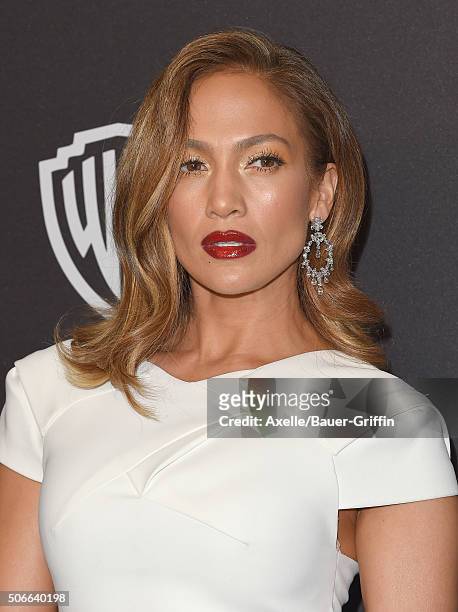 Actress/singer Jennifer Lopez arrives at the 2016 InStyle And Warner Bros. 73rd Annual Golden Globe Awards Post-Party at The Beverly Hilton Hotel on...