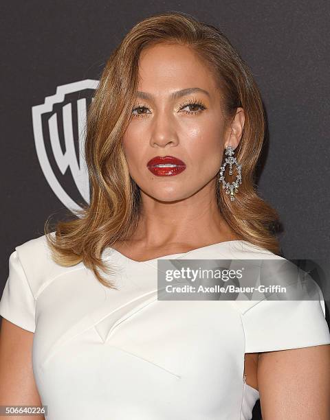 Actress/singer Jennifer Lopez arrives at the 2016 InStyle And Warner Bros. 73rd Annual Golden Globe Awards Post-Party at The Beverly Hilton Hotel on...