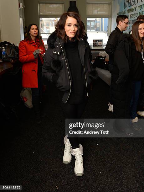 Actress Abigail Spencer attends Applegate's "Reel Food" Cafe featuring Wholly Guacamole during the 2016 Sundance Film Festival at The Village at the...