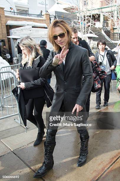 Musician Yoshiki is seen around town at the Sundance Film Festival on January 24, 2016 in Park City, Utah.