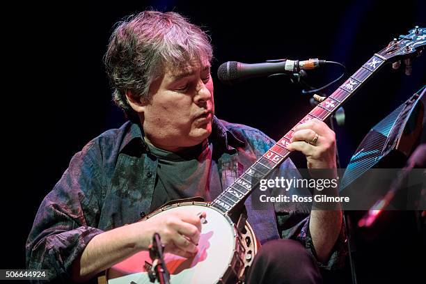 Béla Fleck performs at the Celtic Connections Festival at The Old Fruit Market on January 24, 2016 in Glasgow, Scotland.