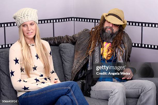 Actress Sheri Moon Zombie and director Rob Zombie live in The IMDb Studio In Park City for "IMDb Asks": Day Three - on January 24, 2016 in Park City,...