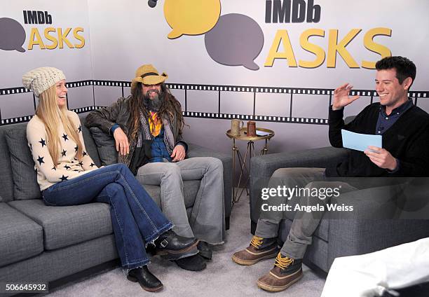 Ben Lyons interviews actress Sheri Moon Zombie and director Rob Zombie live in The IMDb Studio In Park City for "IMDb Asks": Day Three - on January...
