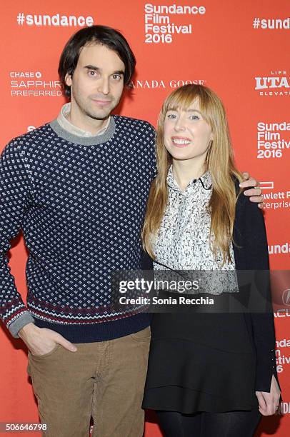 Actor Alex Ross Perry and Anna Bak-Kvapil attend the "Joshy" Premiere during the 2016 Sundance Film Festival at Library Center Theater on January 24,...