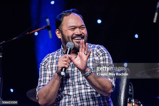 Actor Orville Mendoza performes at BroadwayCon 2016 at the New York Hilton Midtown on January 24, 2016 in New York City.