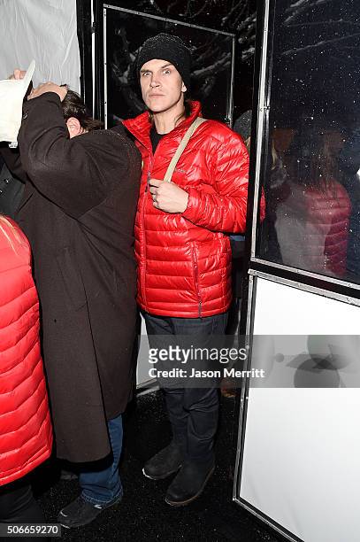 Actor Jason Mewes attends the "Yoga Hosers" Premiere during the 2016 Sundance Film Festival at Library Center Theater on January 24, 2016 in Park...