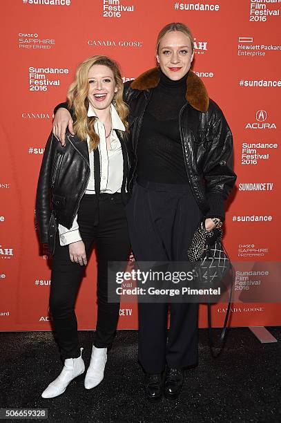 Actors Chloe Sevigny and Natasha Lyonne attend the "Yoga Hosers" Premiere during the 2016 Sundance Film Festival at Library Center Theater on January...