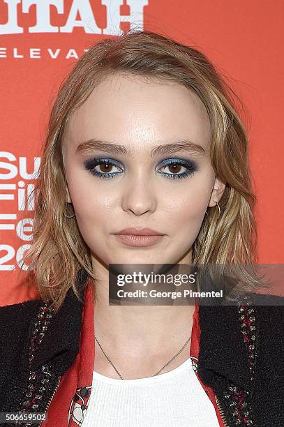 Actress Lily-Rose Melody Depp attends the "Yoga Hosers" Premiere during the 2016 Sundance Film Festival at Library Center Theater on January 24, 2016...