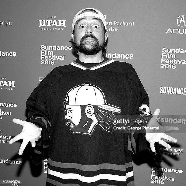 An instant view of director Kevin Smith attends the "Yoga Hosers" Premiere during the 2016 Sundance Film Festival at Library Center Theater on...
