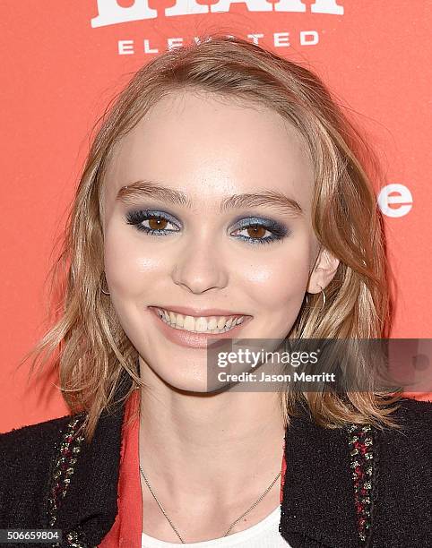 Actress Lily-Rose Depp attends the "Yoga Hosers" Premiere during the 2016 Sundance Film Festival at Library Center Theater on January 24, 2016 in...