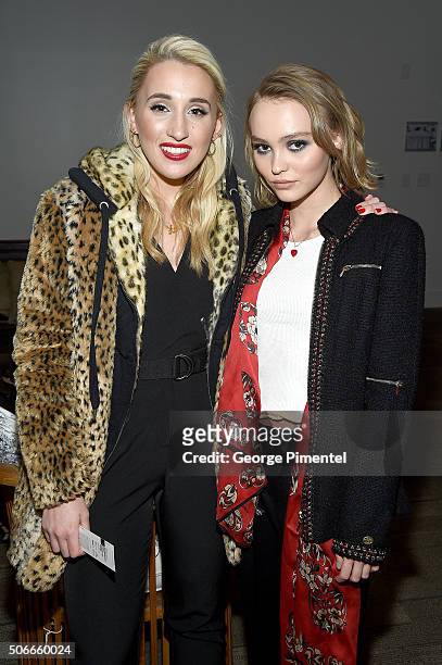 Harley Quinn Smith and Lily-Rose Depp attend the "Yoga Hosers" Premiere during the 2016 Sundance Film Festival at Library Center Theater on January...