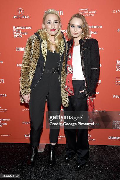 Harley Quinn Smith and Lily-Rose Depp attend the "Yoga Hosers" Premiere during the 2016 Sundance Film Festival at Library Center Theater on January...