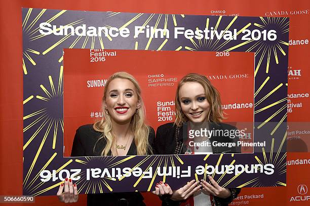 Harley Quinn Smith and Lily-Rose Depp attend the "Yoga Hosers" Premiere during the 2016 Sundance Film Festival at Library Center Theater on January...