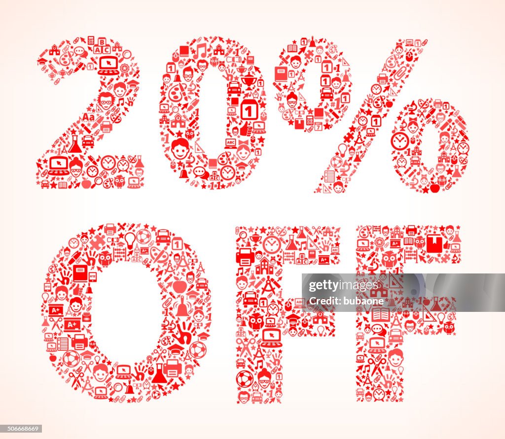 20% Off education royalty free vector art Pattern