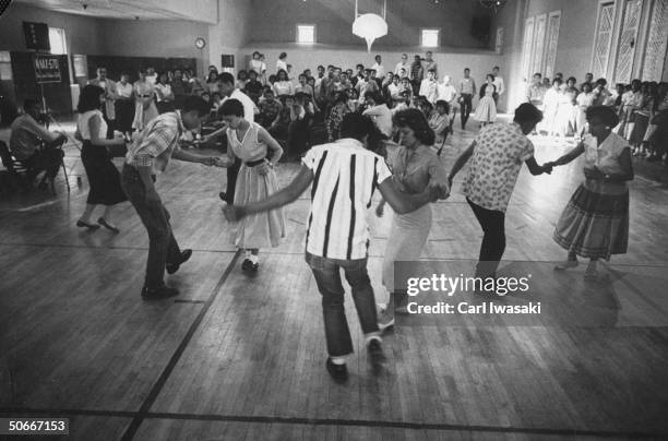 Students swing dancing at Indian Vocational High School.