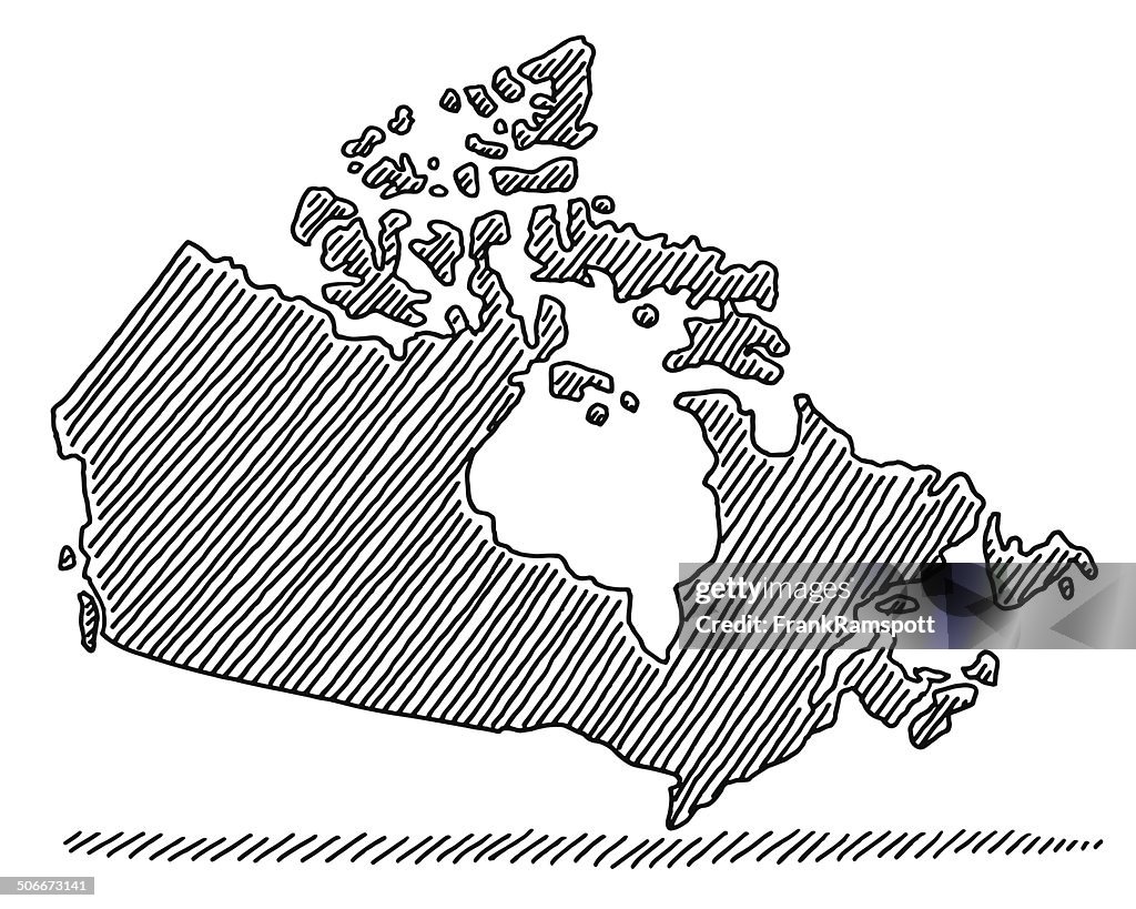 Scribble Map Canada Drawing